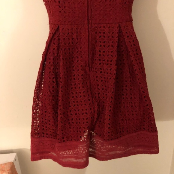 Francesca's Red Lace Fit & Flare Dress Size Small - Picture 10 of 11